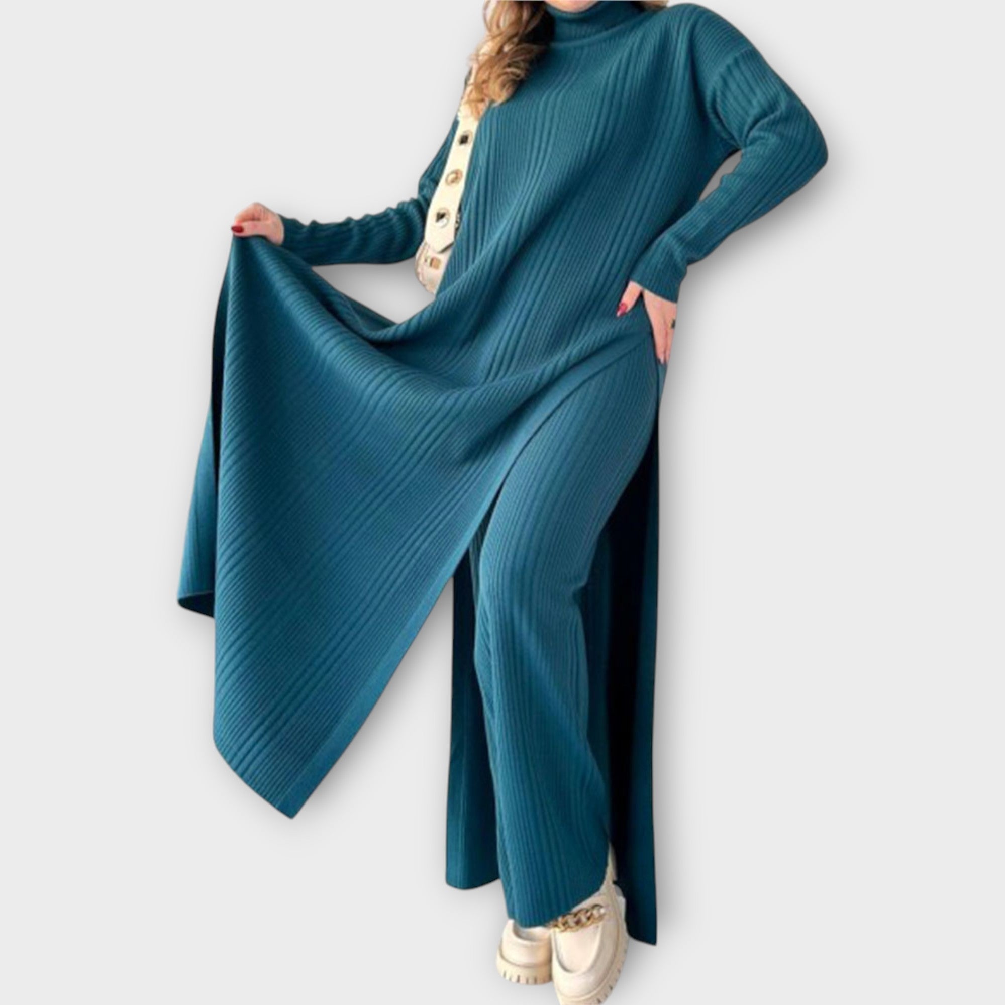 SILVIA | Rochie maxi tricotată