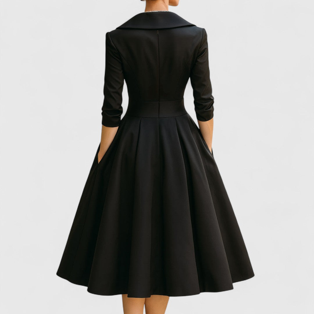 ELISABETA | Rochie midi din satin