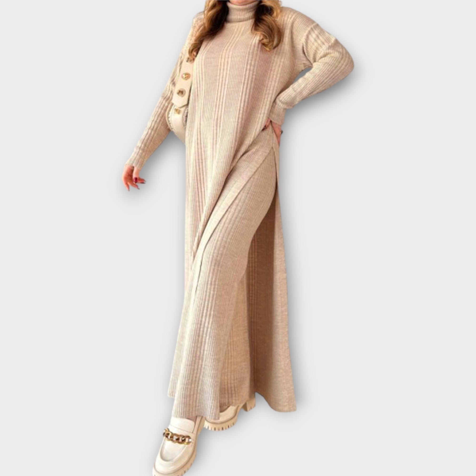 SILVIA | Rochie maxi tricotată