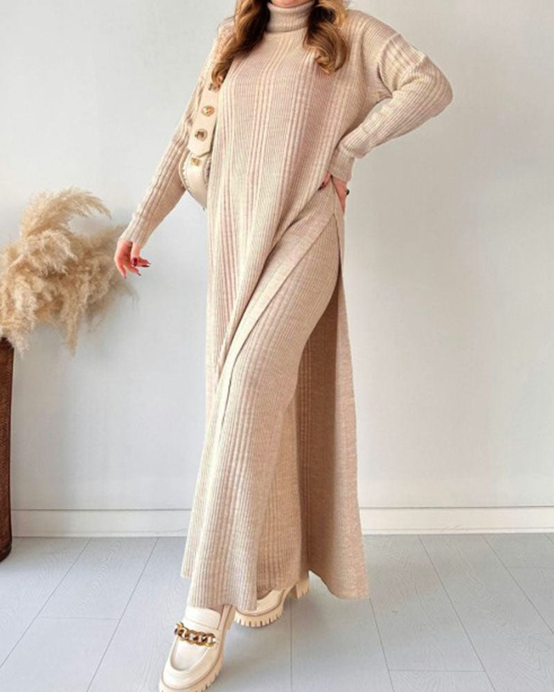 SILVIA | Rochie maxi tricotată