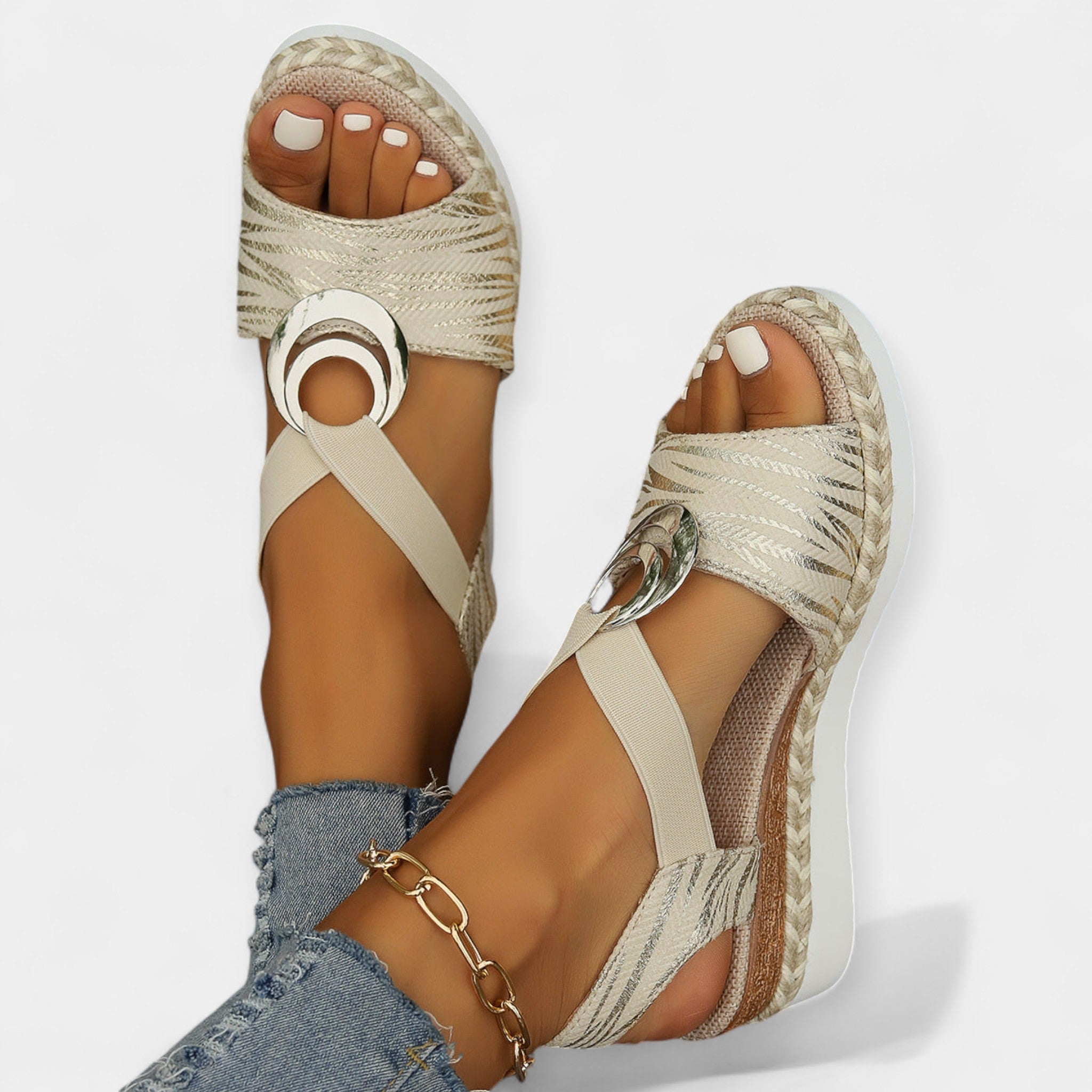 DARIA | Sandale tricotate cu design roman