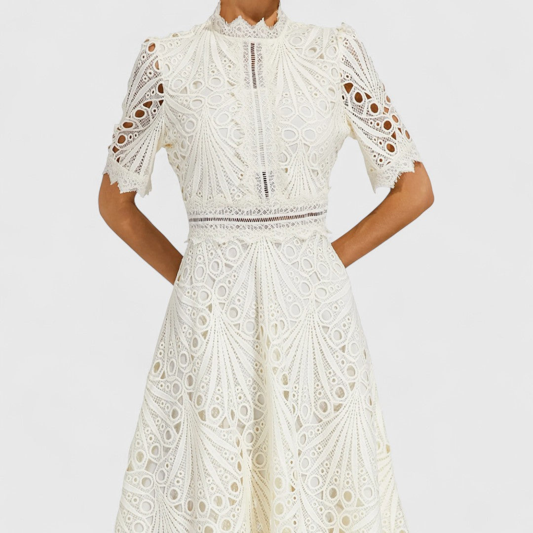 LYDIA | Rochie midi cu dantelă