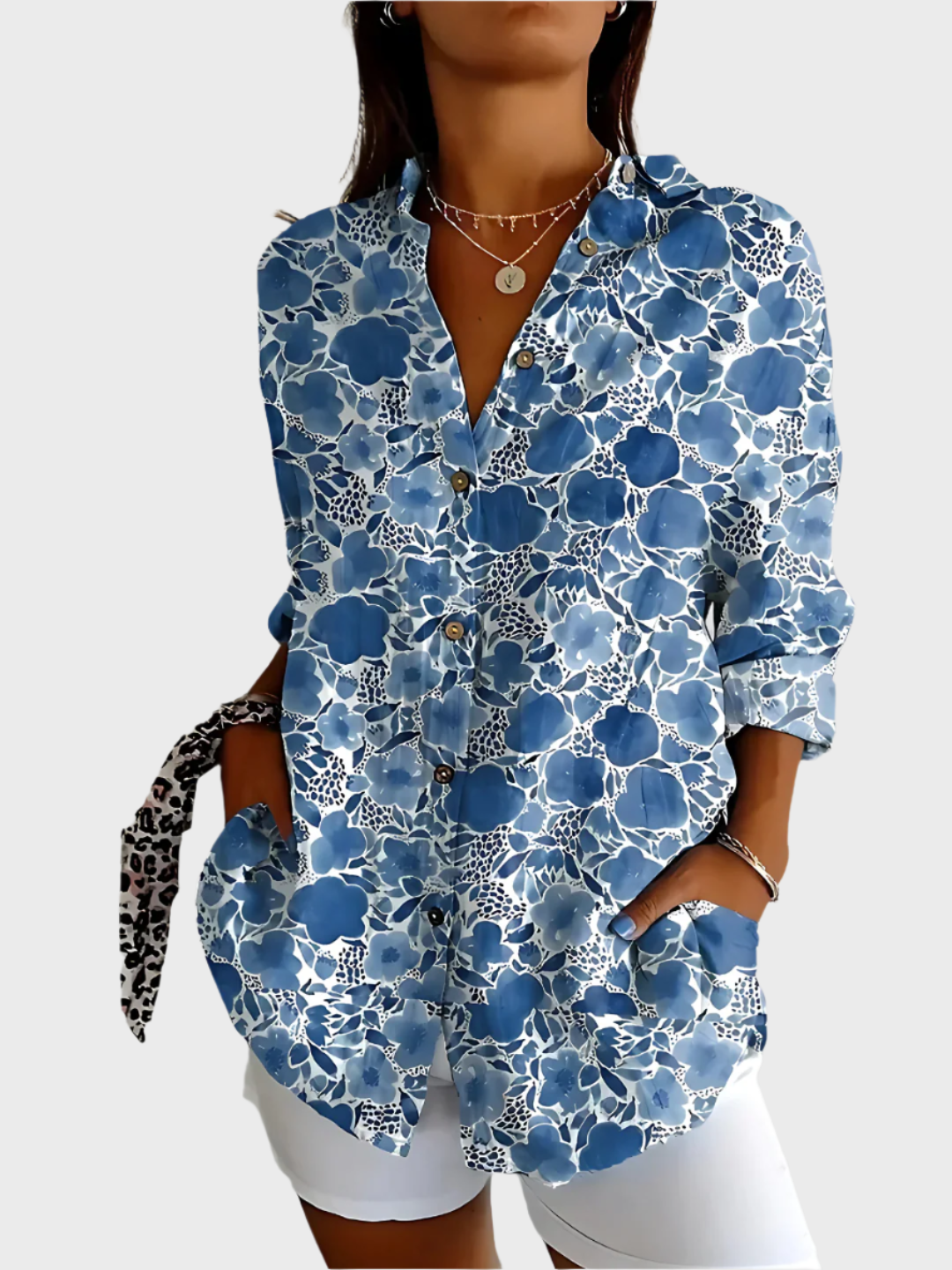 LARISA | Bluză florală cu mâneci lungi