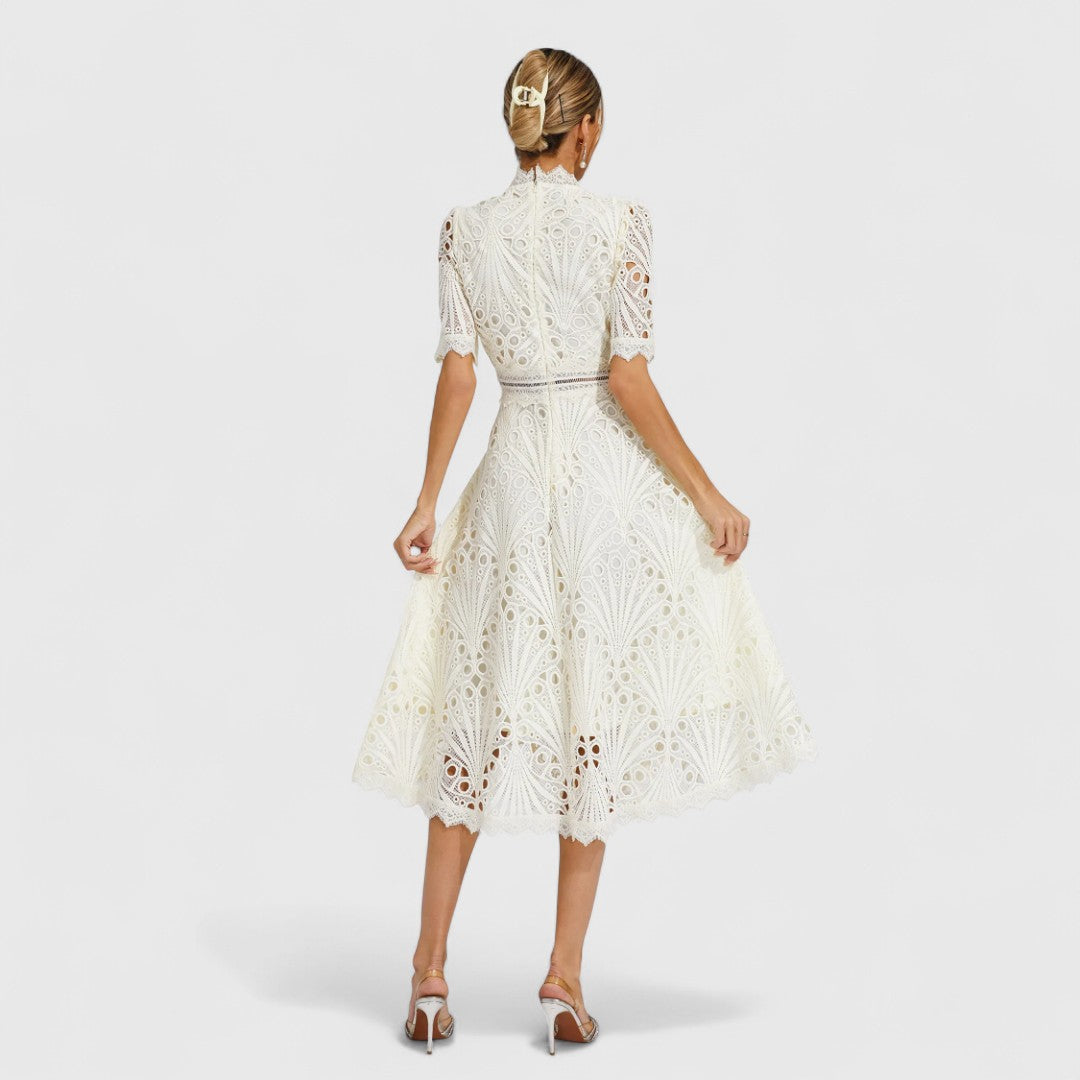 LYDIA | Rochie midi cu dantelă