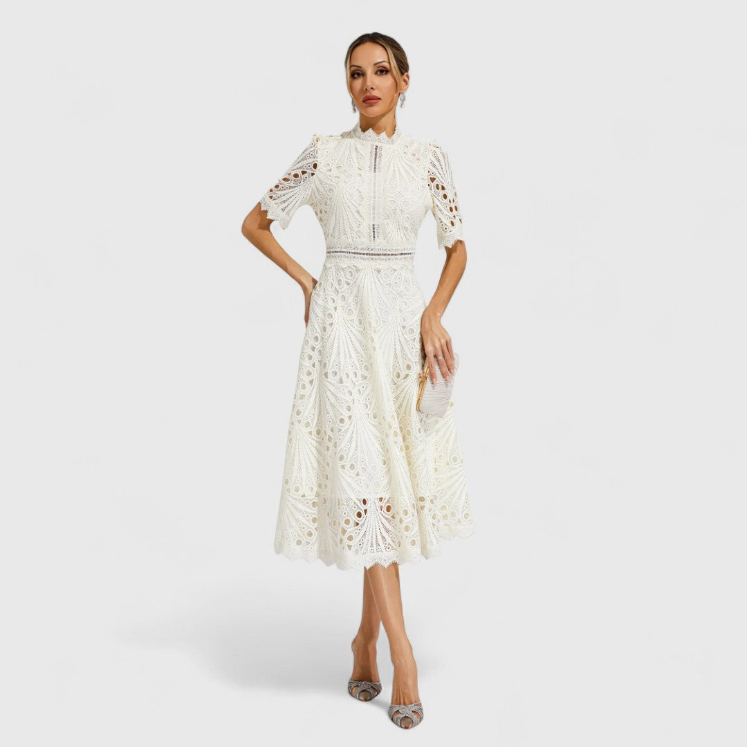 LYDIA | Rochie midi cu dantelă