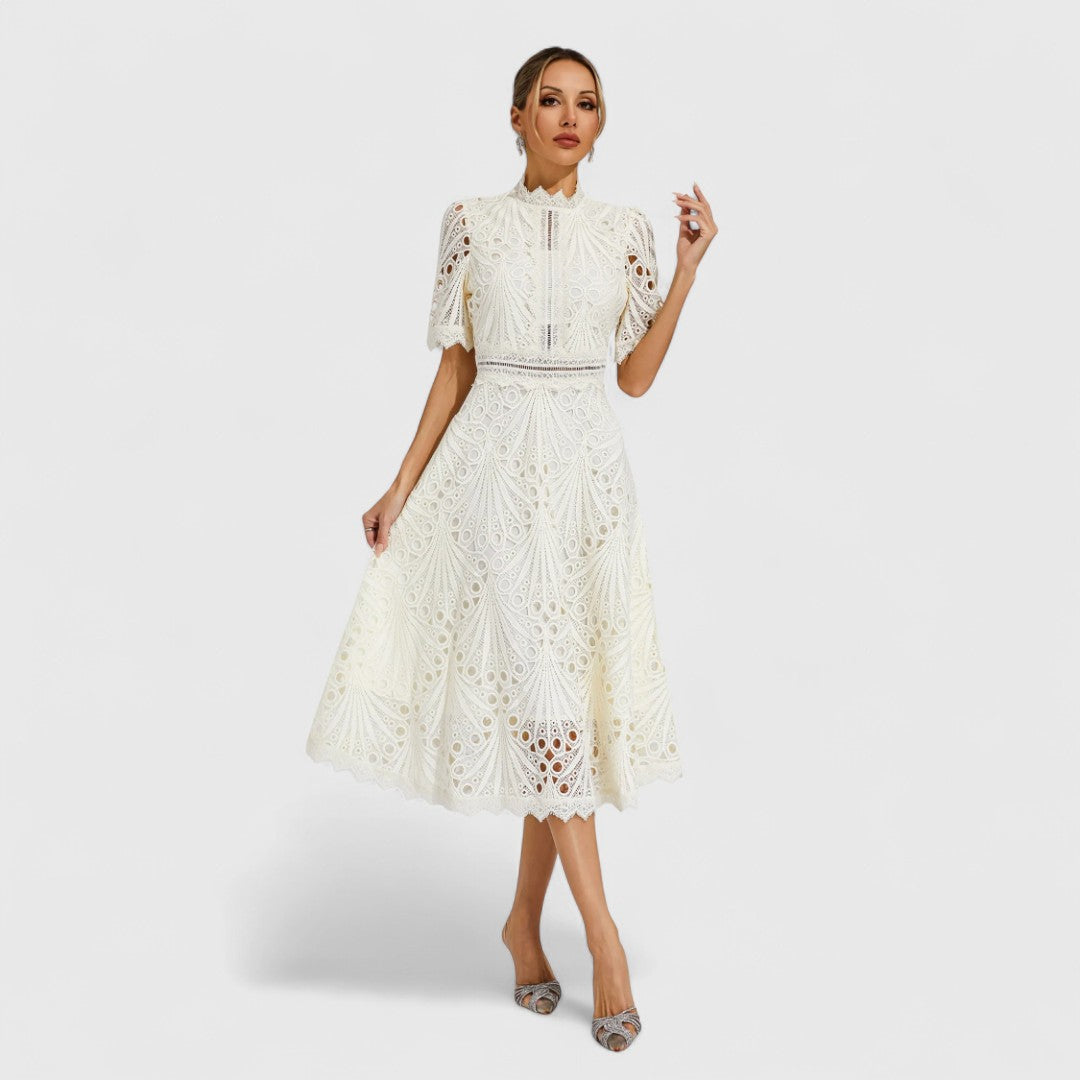 LYDIA | Rochie midi cu dantelă