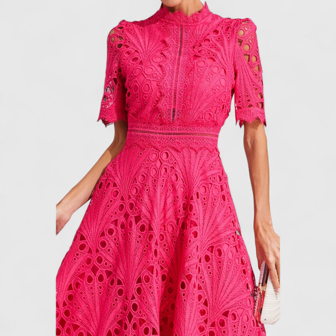 LYDIA | Rochie midi cu dantelă