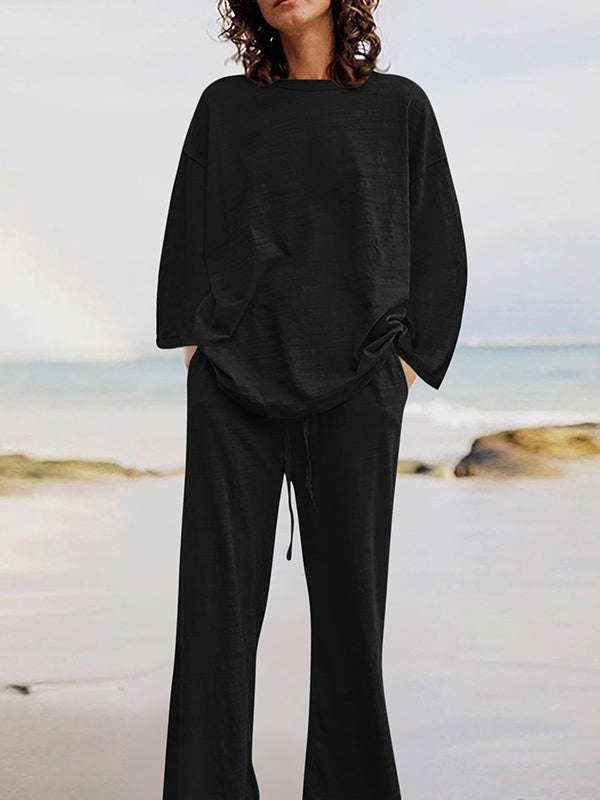 LARISA | Set bluză și pantaloni largi