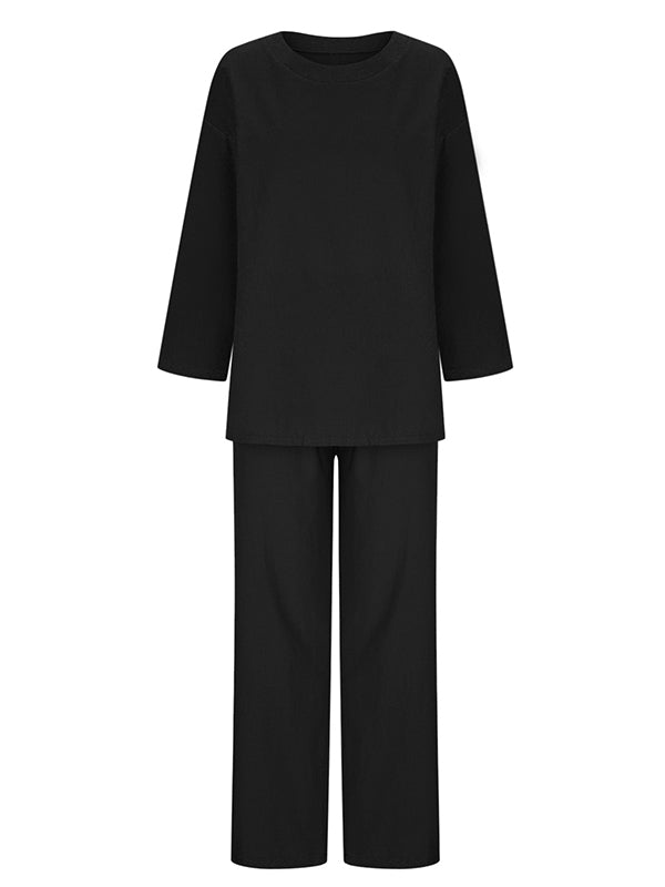 FREYA | Set cu Pantaloni Largi și Bluză cu Mâneci Lungi