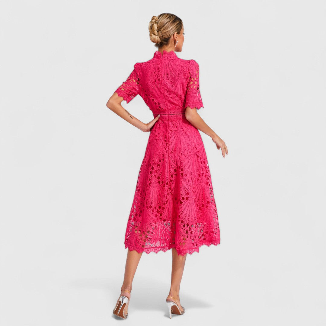 LYDIA | Rochie midi cu dantelă