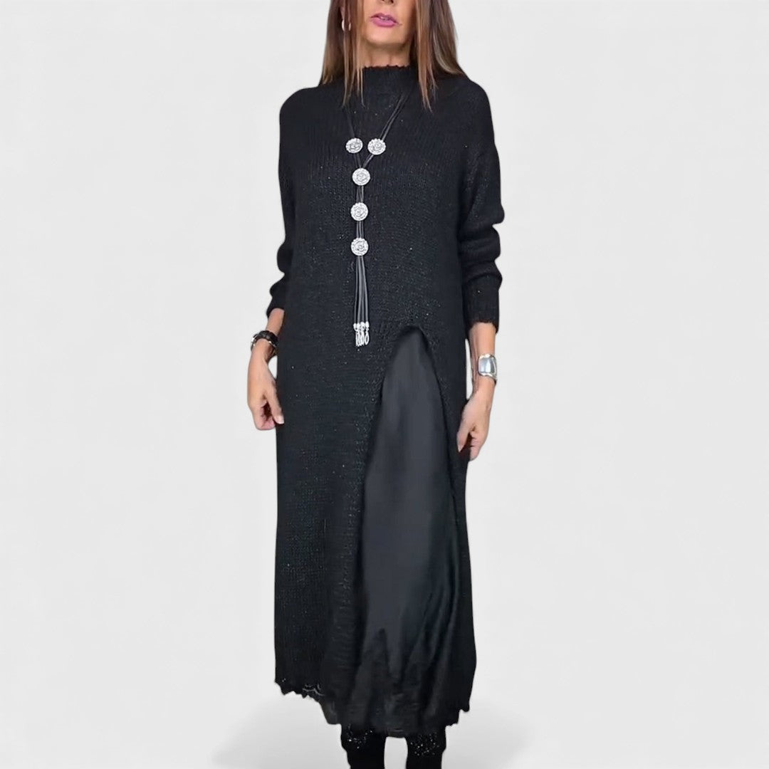 LENA | Set tricotat cu rochie fluidă