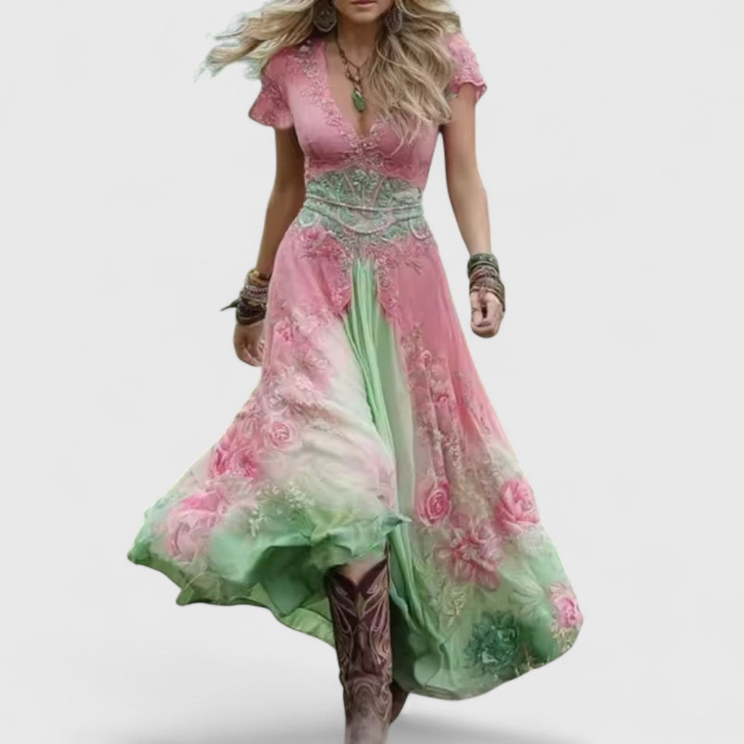 LAODICEA | Rochie florală cu bust strâmt