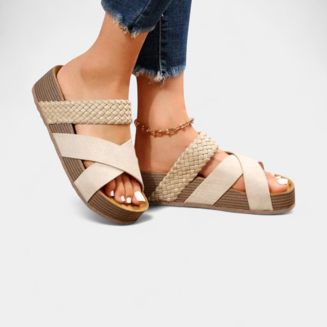 CRISTINA | Sandale slip-on cu toc jos