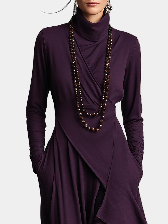 PETRINA | Rochie lungă asimetrică
