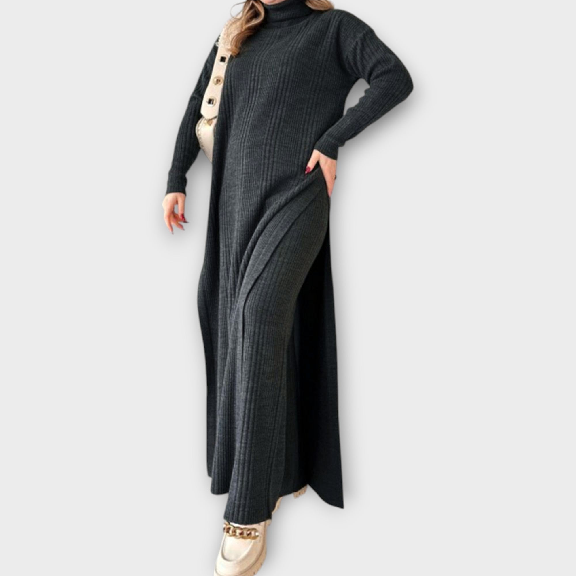 SILVIA | Rochie maxi tricotată