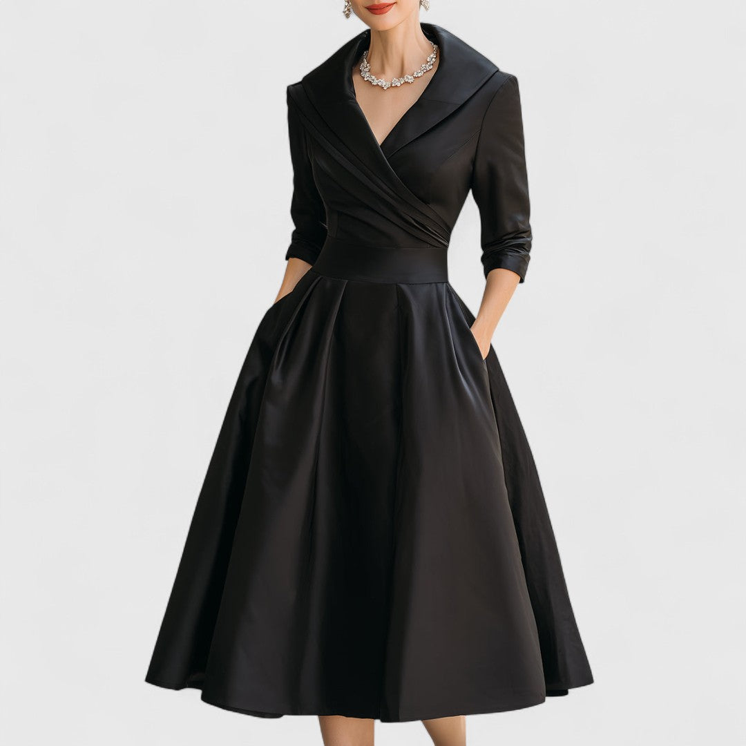 ELISABETA | Rochie midi din satin