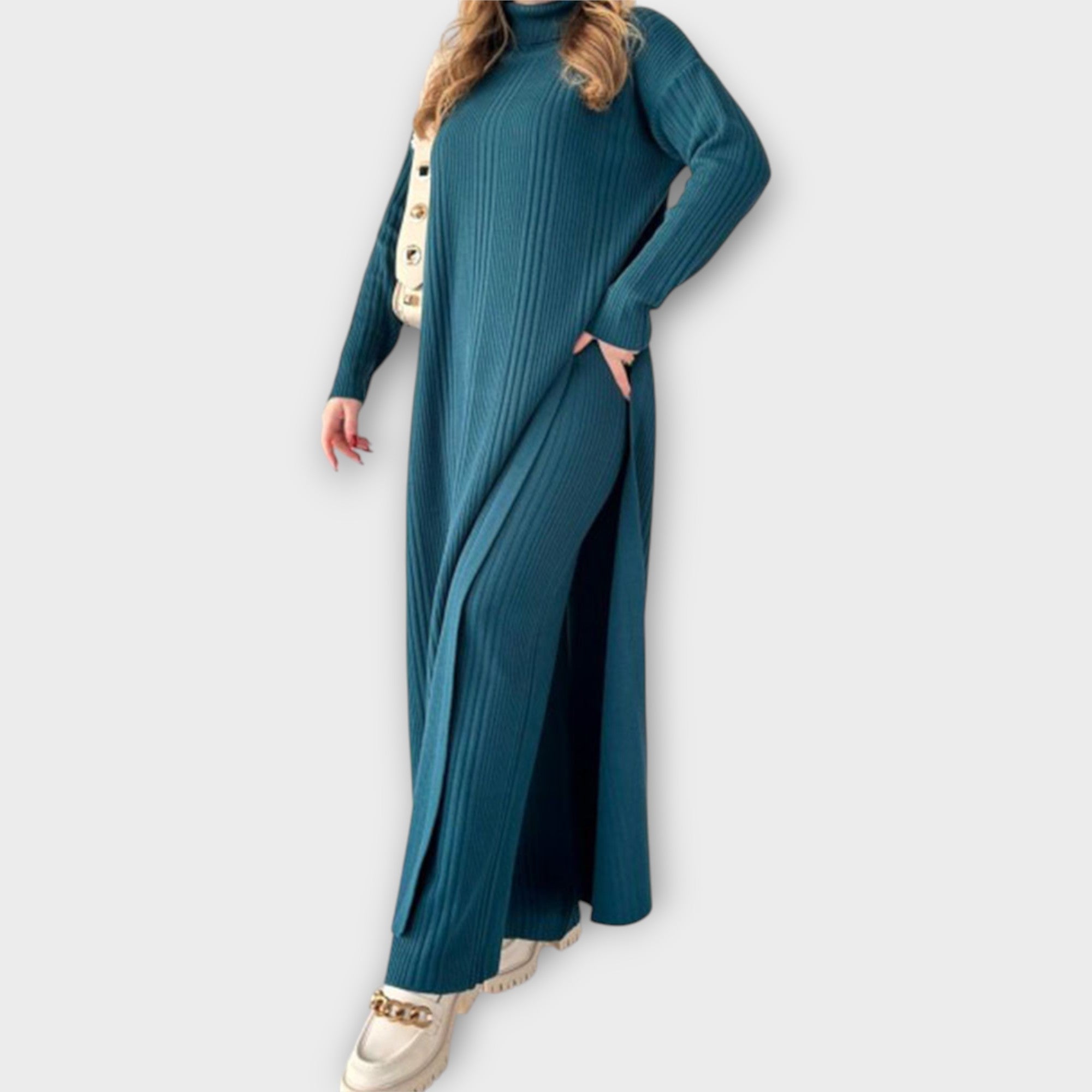 SILVIA | Rochie maxi tricotată