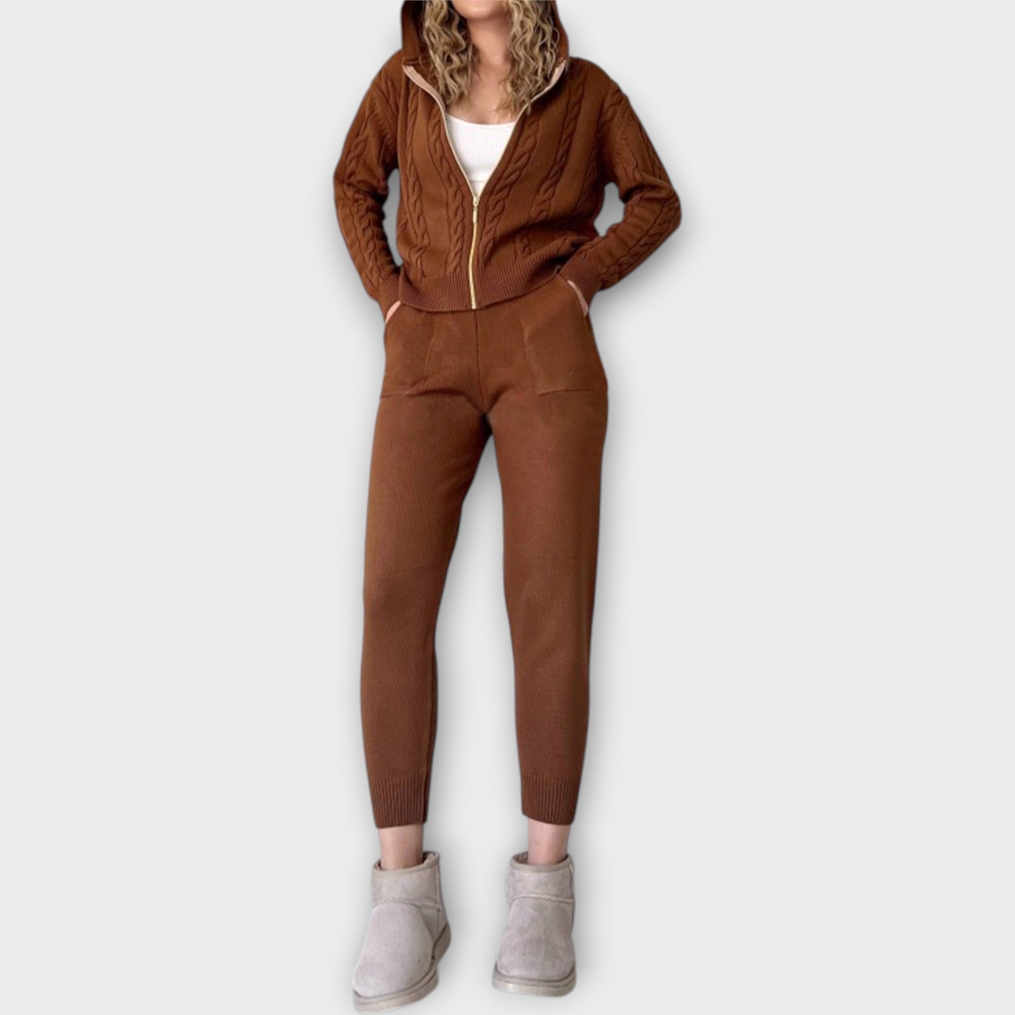 LORENA | Set tricotat cu glugă