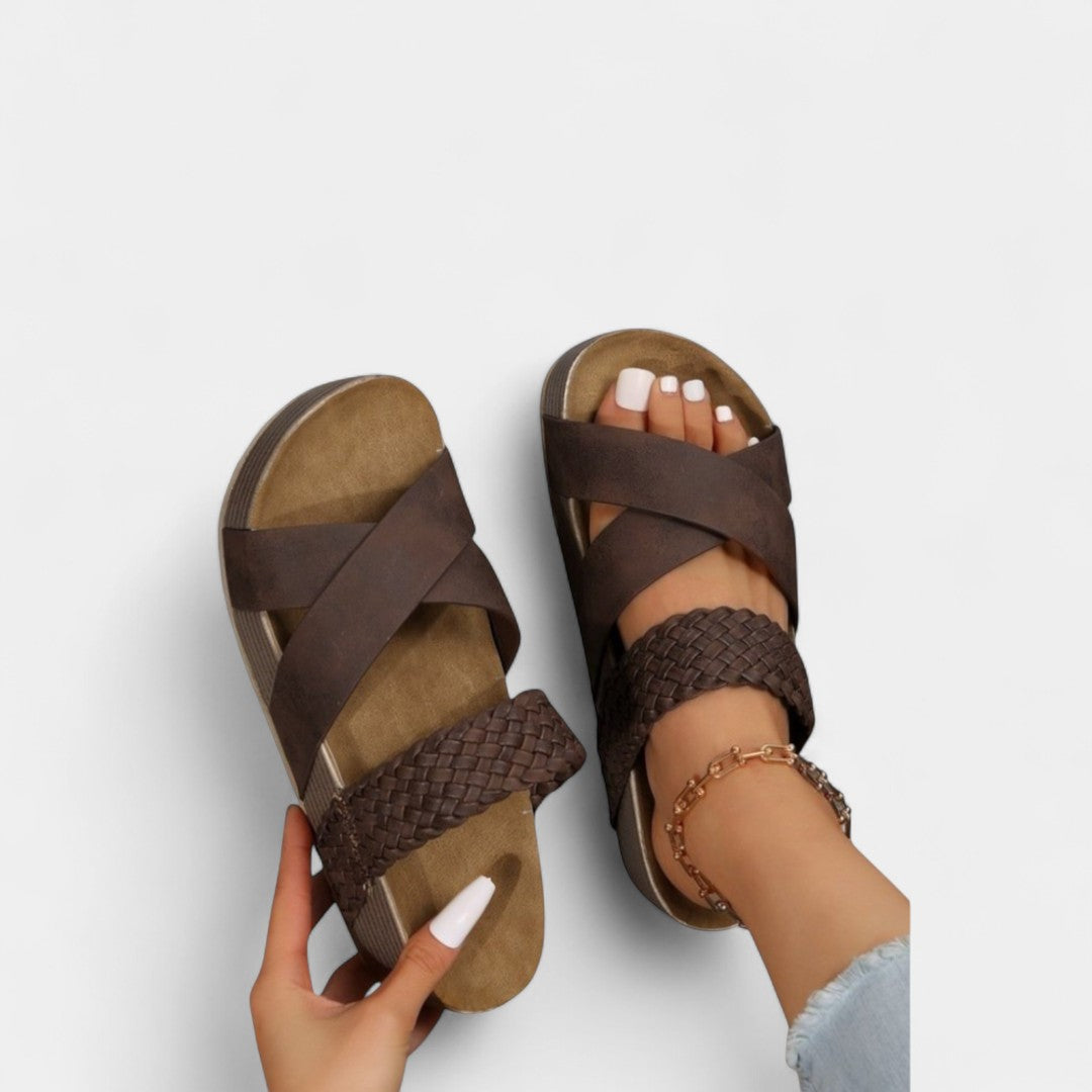CRISTINA | Sandale slip-on cu toc jos