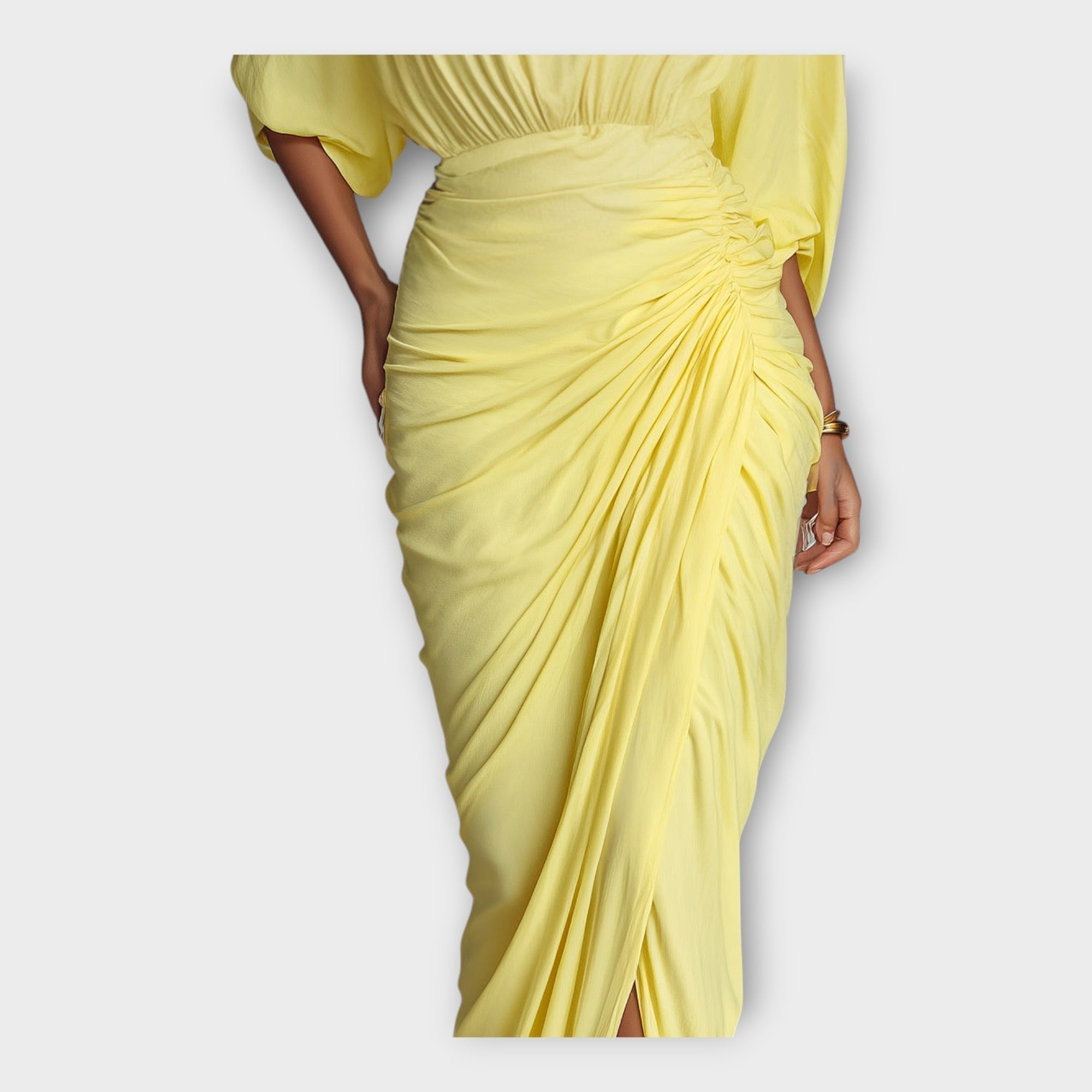 DIANA | Rochie lungă cu pliuri