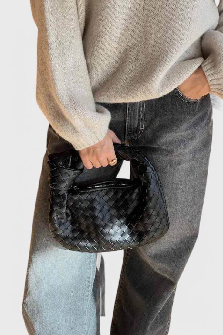 SIMONA | Geantă satchel împletită mini