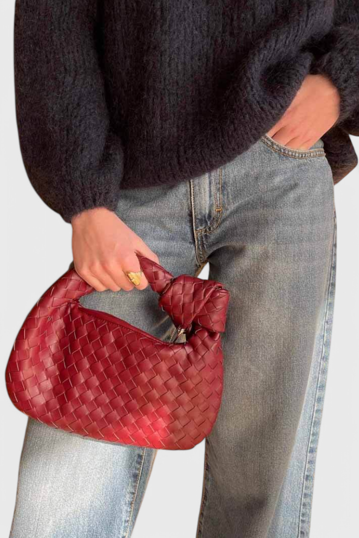 SIMONA | Geantă satchel împletită mini