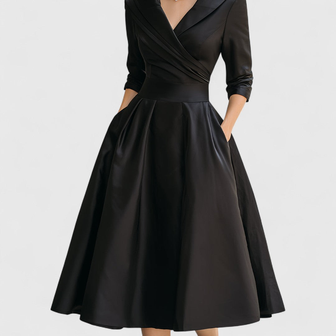 ELISABETA | Rochie midi din satin