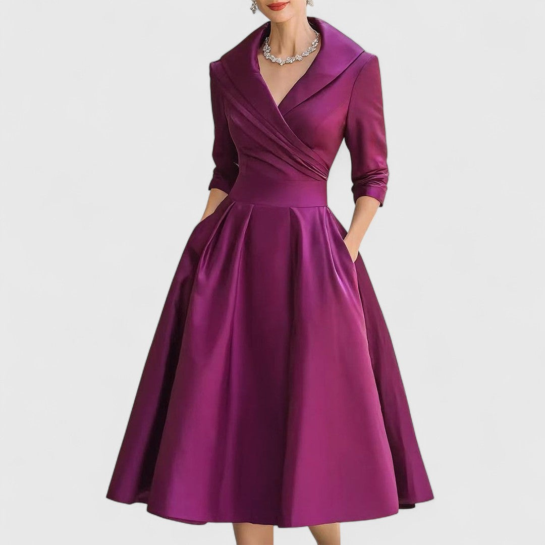 ELISABETA | Rochie midi din satin