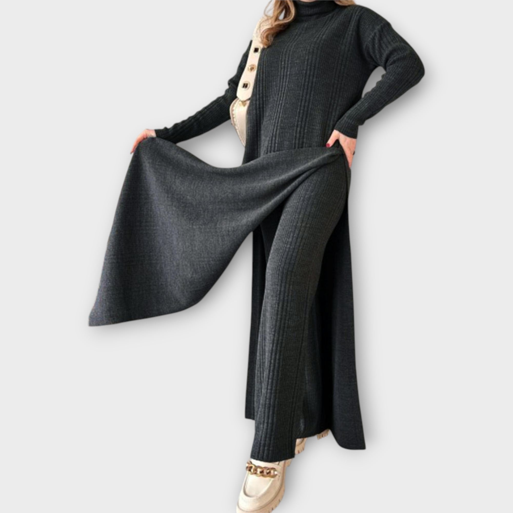 SILVIA | Rochie maxi tricotată
