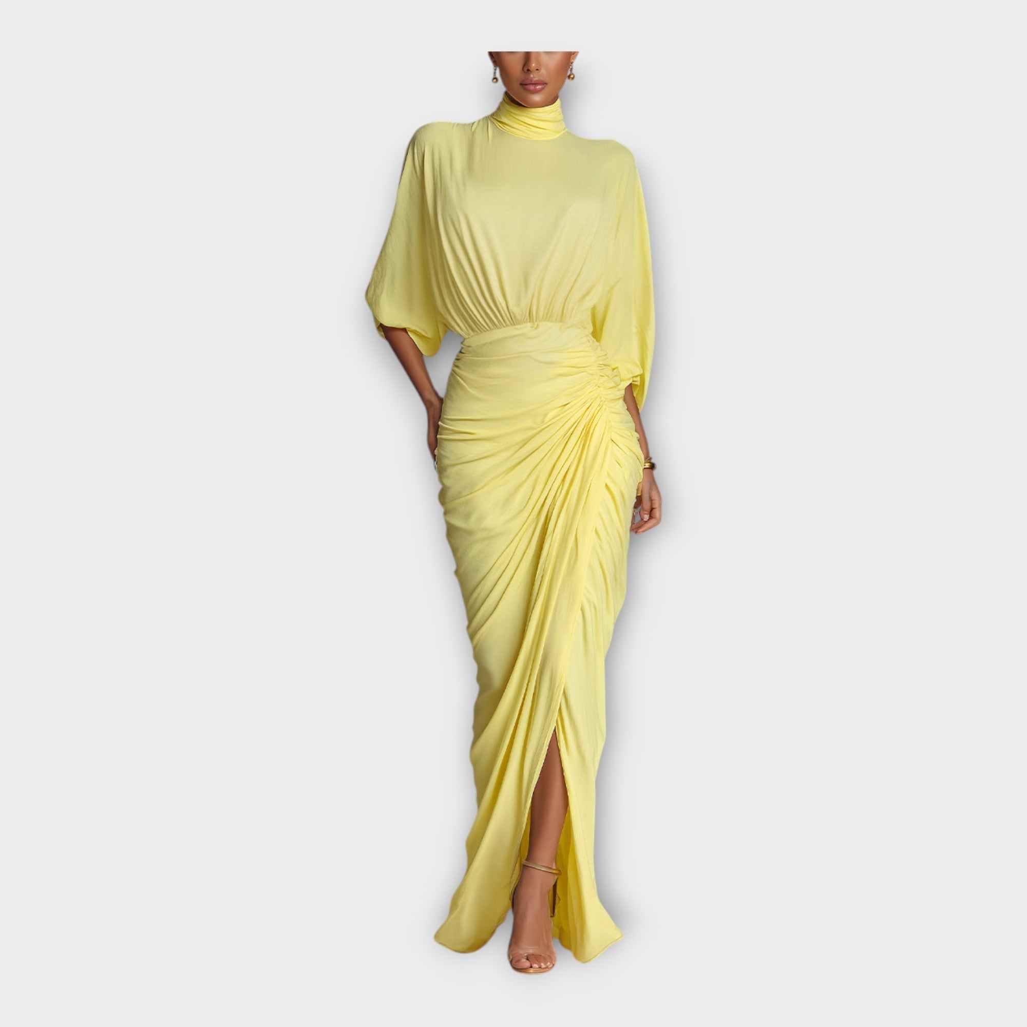 DIANA | Rochie lungă cu pliuri