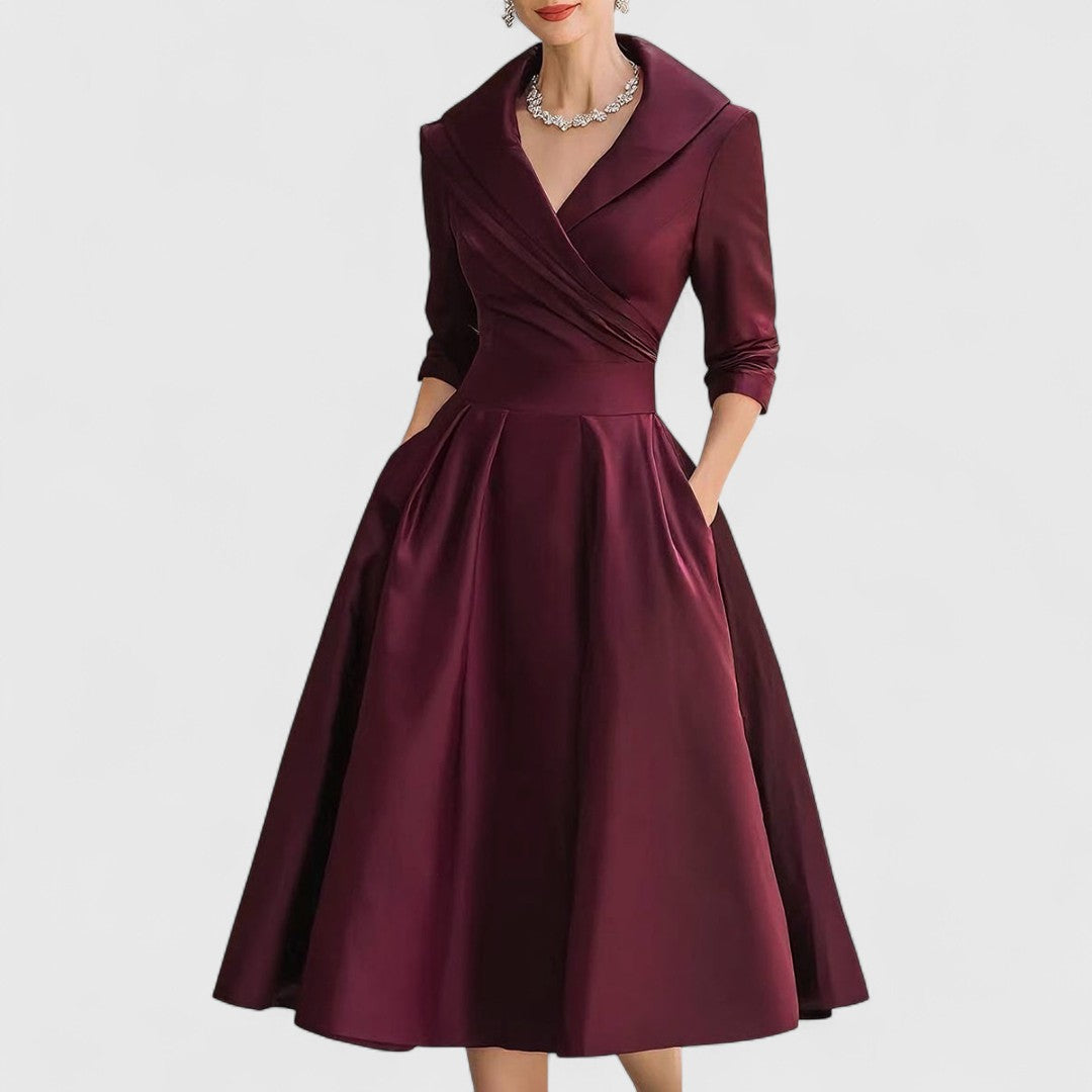 ELISABETA | Rochie midi din satin