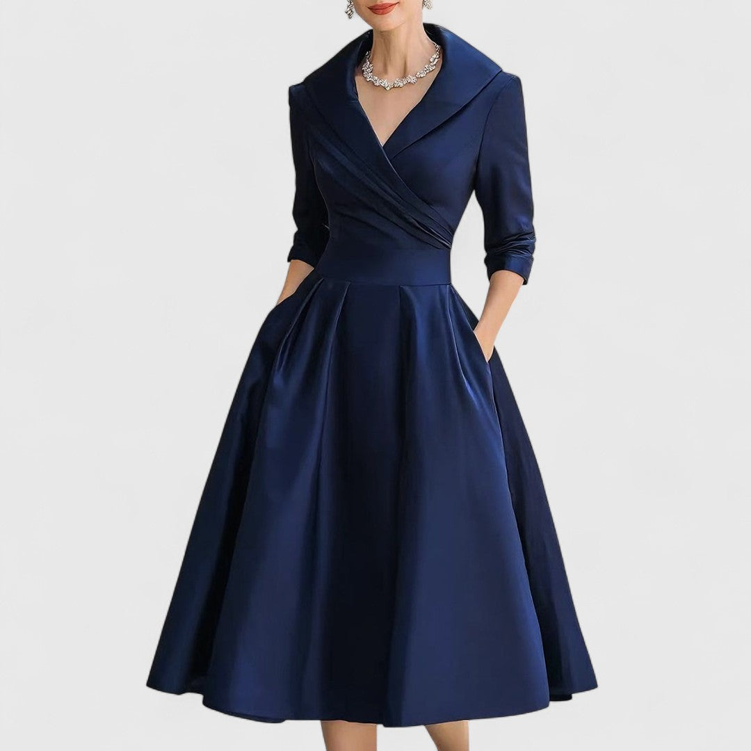 ELISABETA | Rochie midi din satin