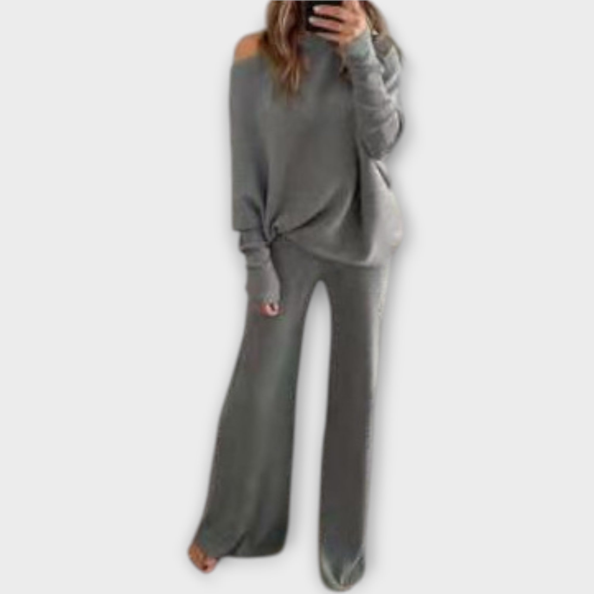SONIA | Set tricotat cu pantaloni largi
