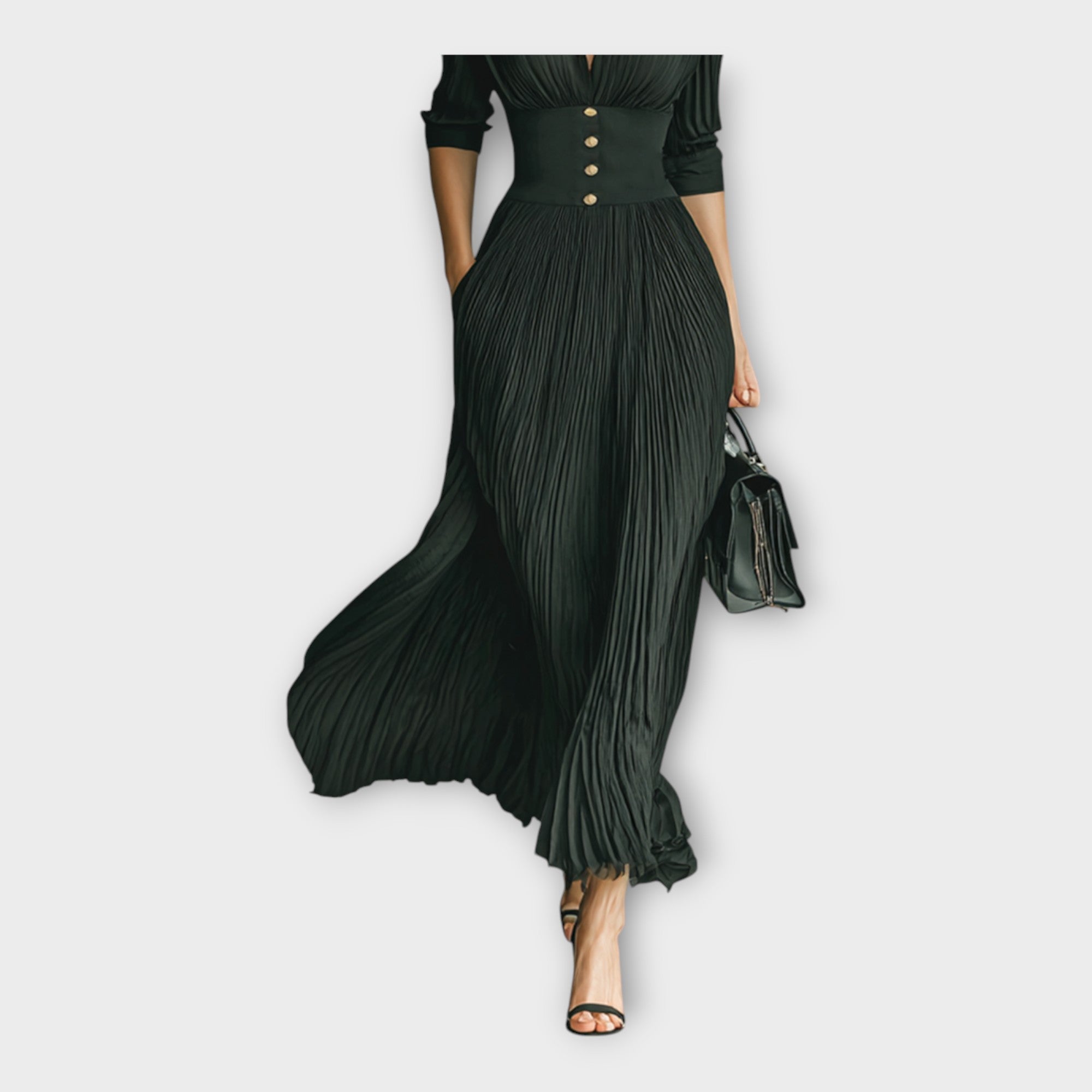 LORENA | Rochie lungă plisată