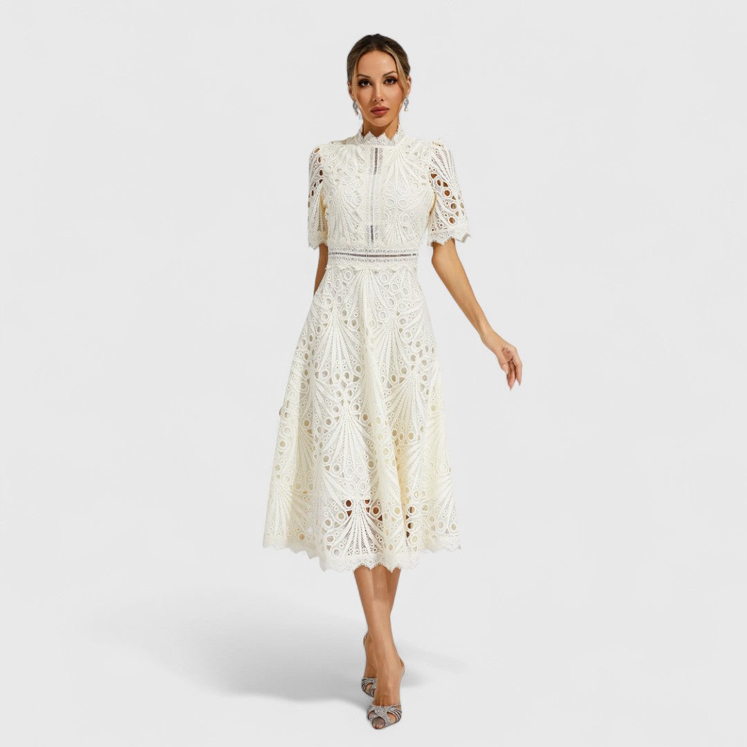 LYDIA | Rochie midi cu dantelă