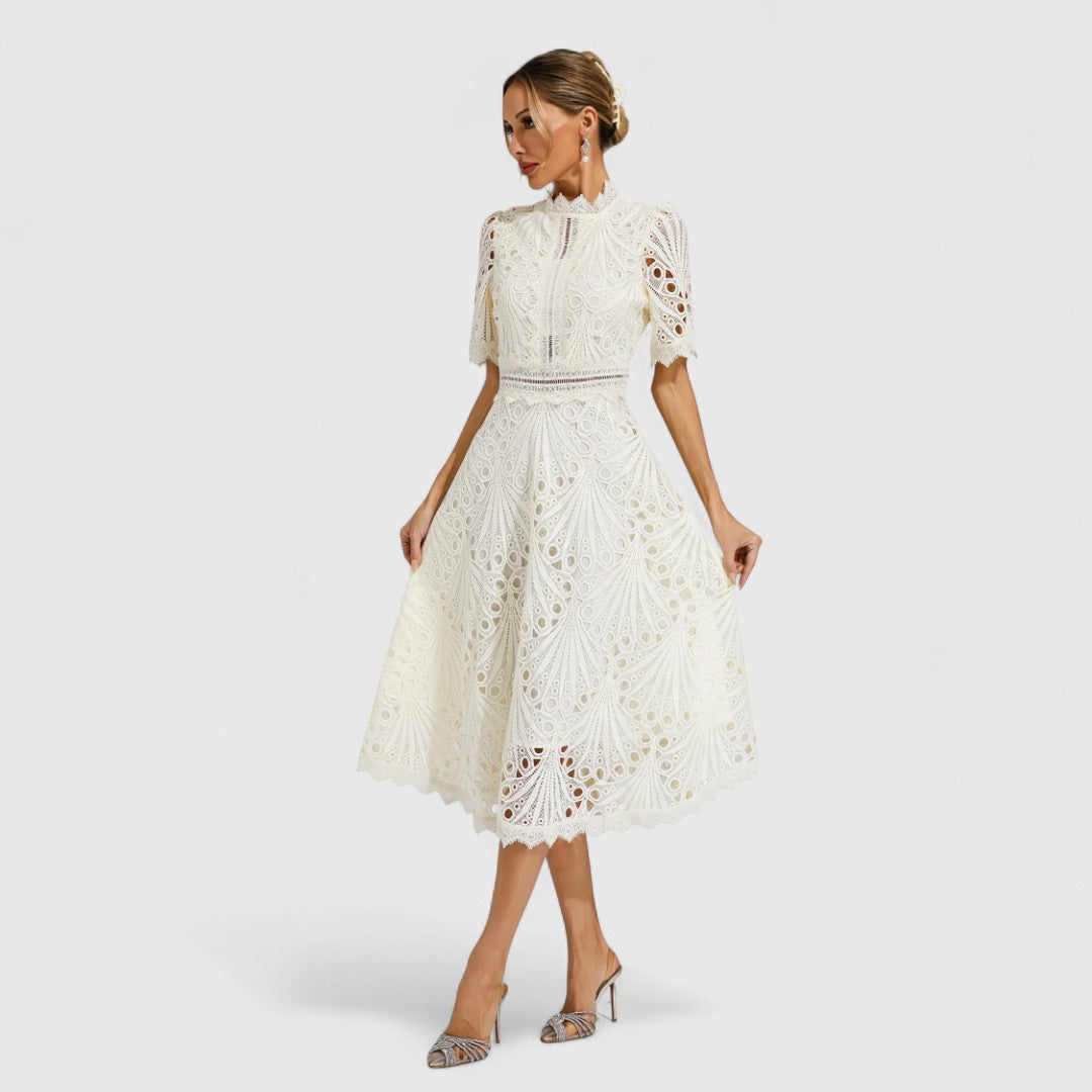 LYDIA | Rochie midi cu dantelă
