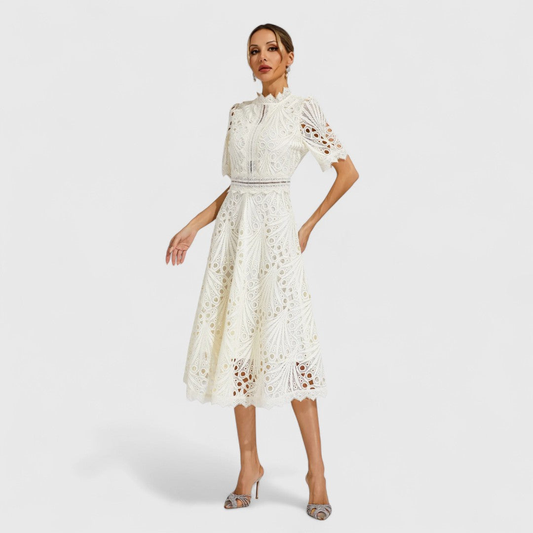 LYDIA | Rochie midi cu dantelă