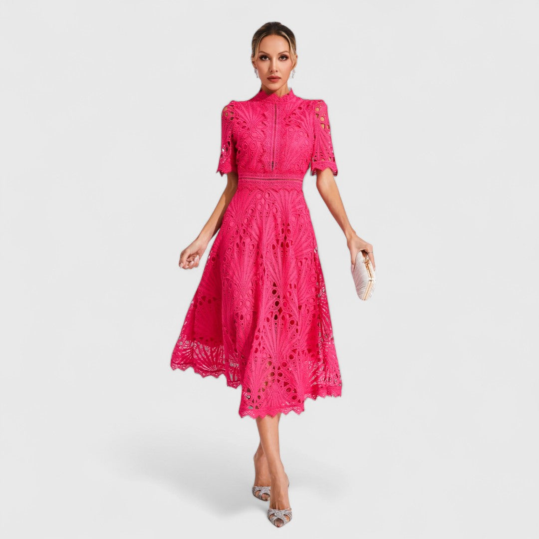 LYDIA | Rochie midi cu dantelă
