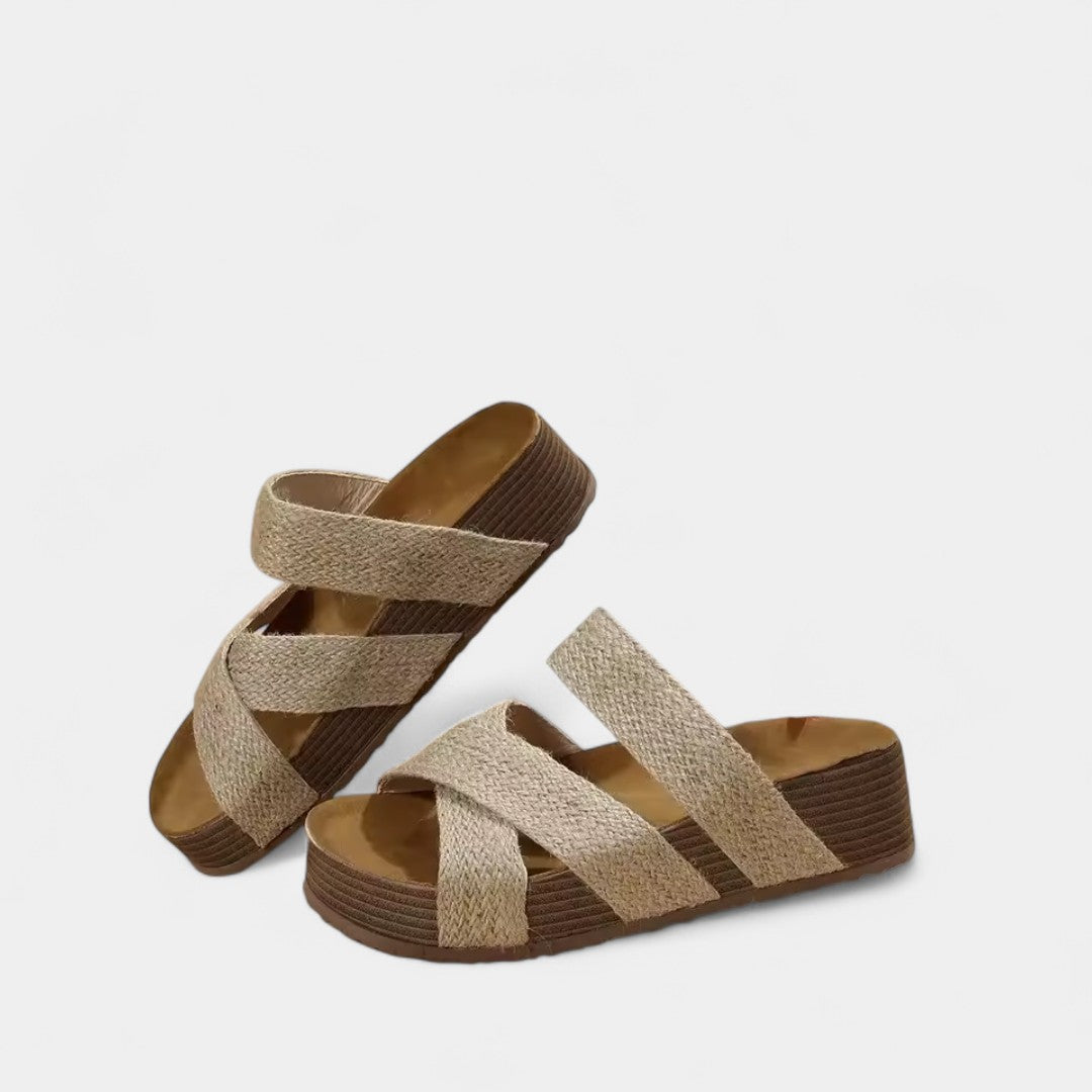 CRISTINA | Sandale slip-on cu toc jos