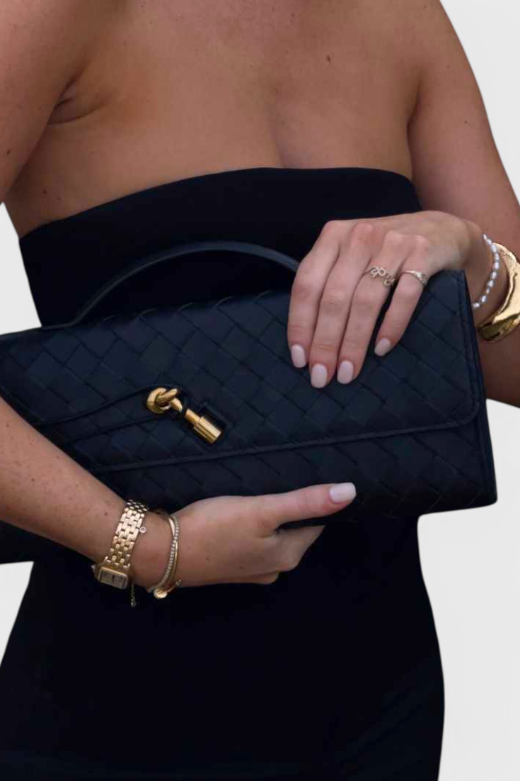 MELANIE | Geantă clutch cu nod auriu