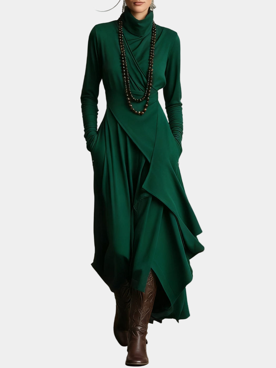 PETRINA | Rochie lungă asimetrică