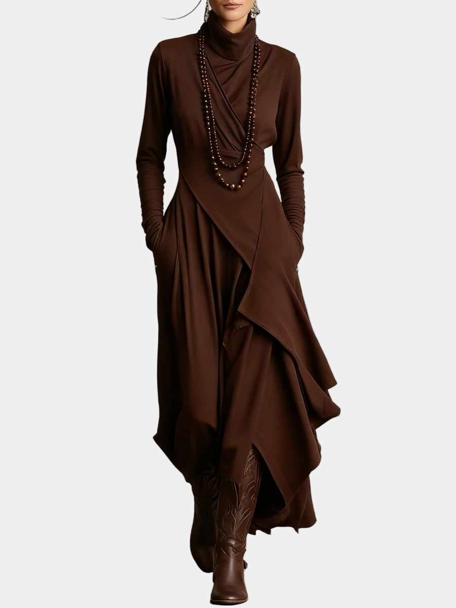 PETRINA | Rochie lungă asimetrică