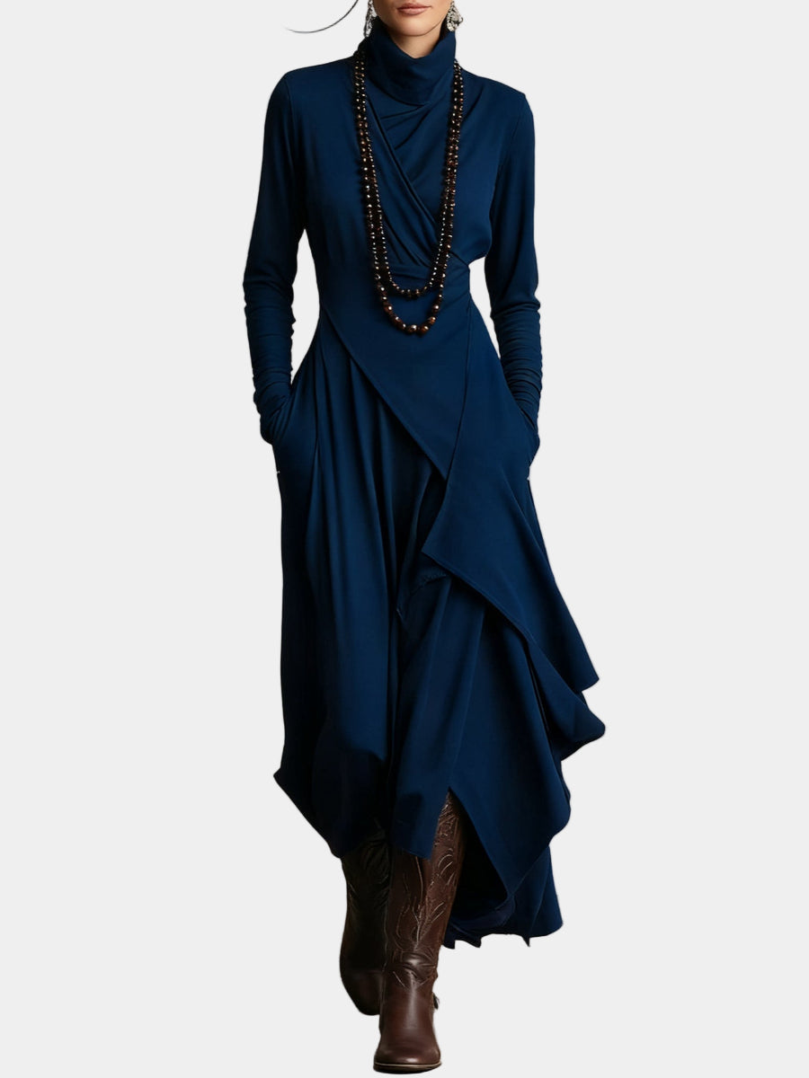 PETRINA | Rochie lungă asimetrică