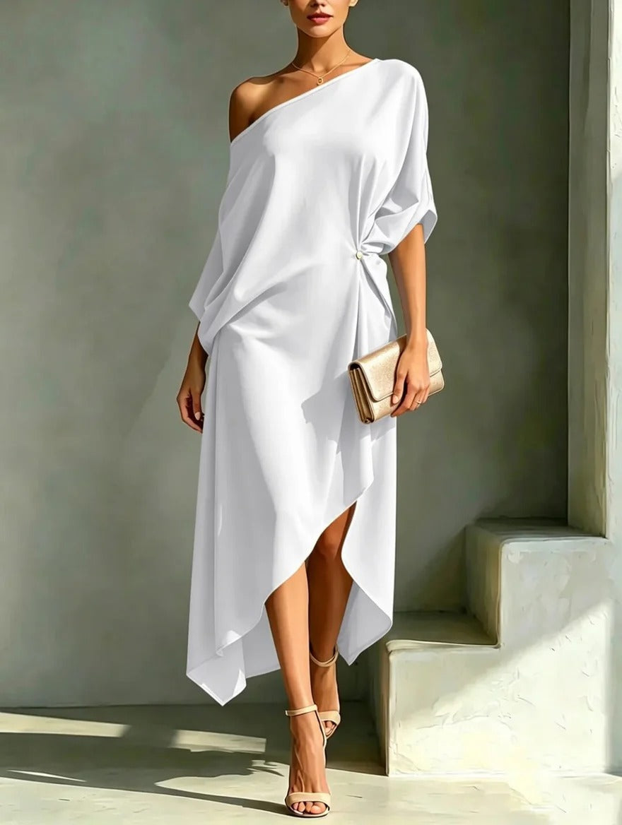 CAMILA | Rochie midi asimetrică elegantă