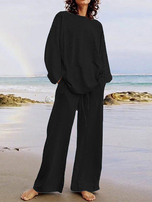 LARISA | Set bluză și pantaloni largi