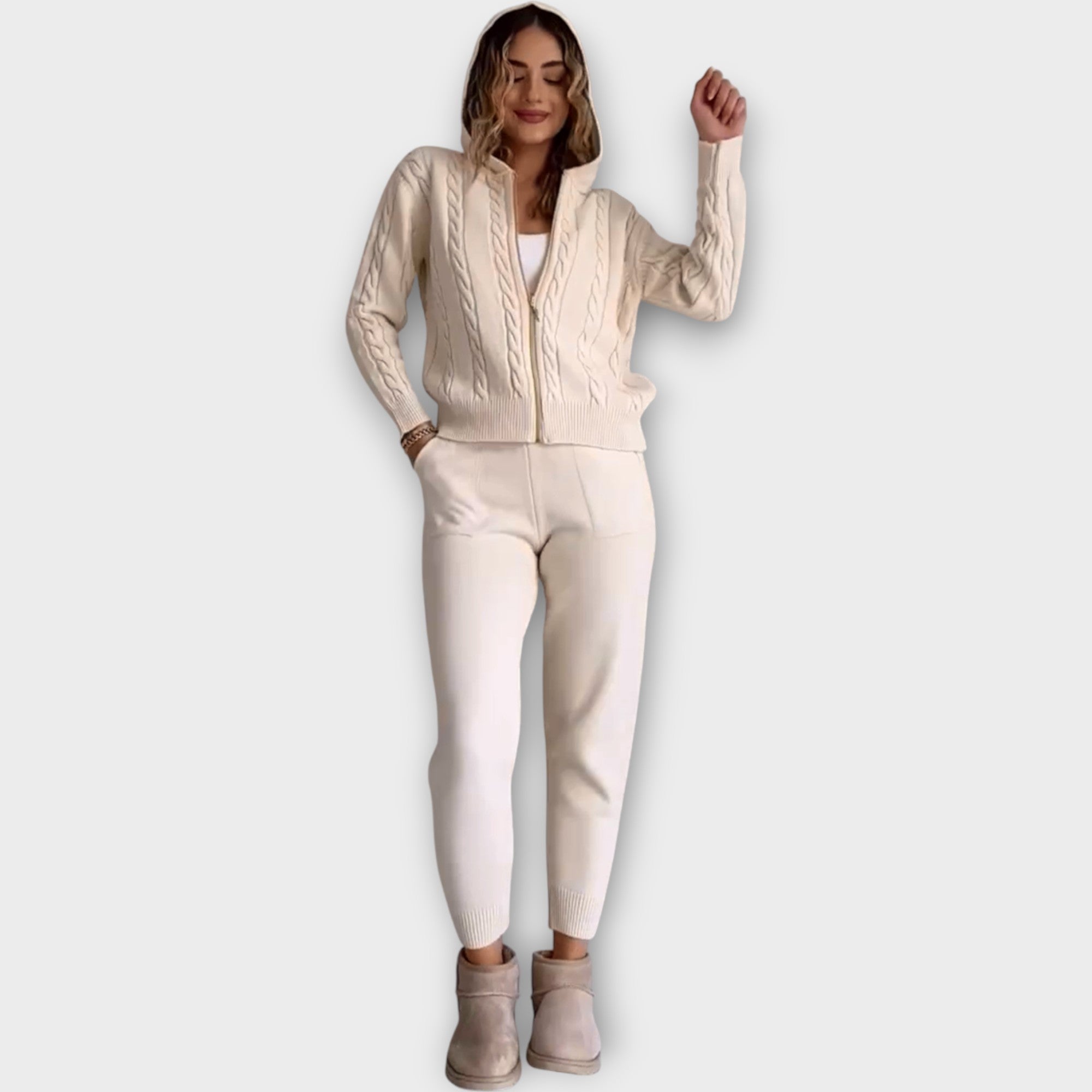 LORENA | Set tricotat cu glugă