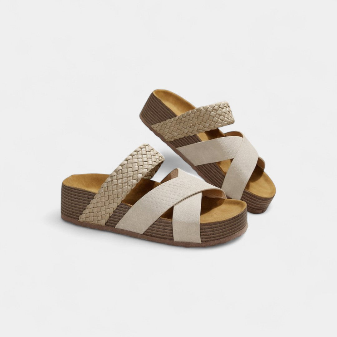 CRISTINA | Sandale slip-on cu toc jos