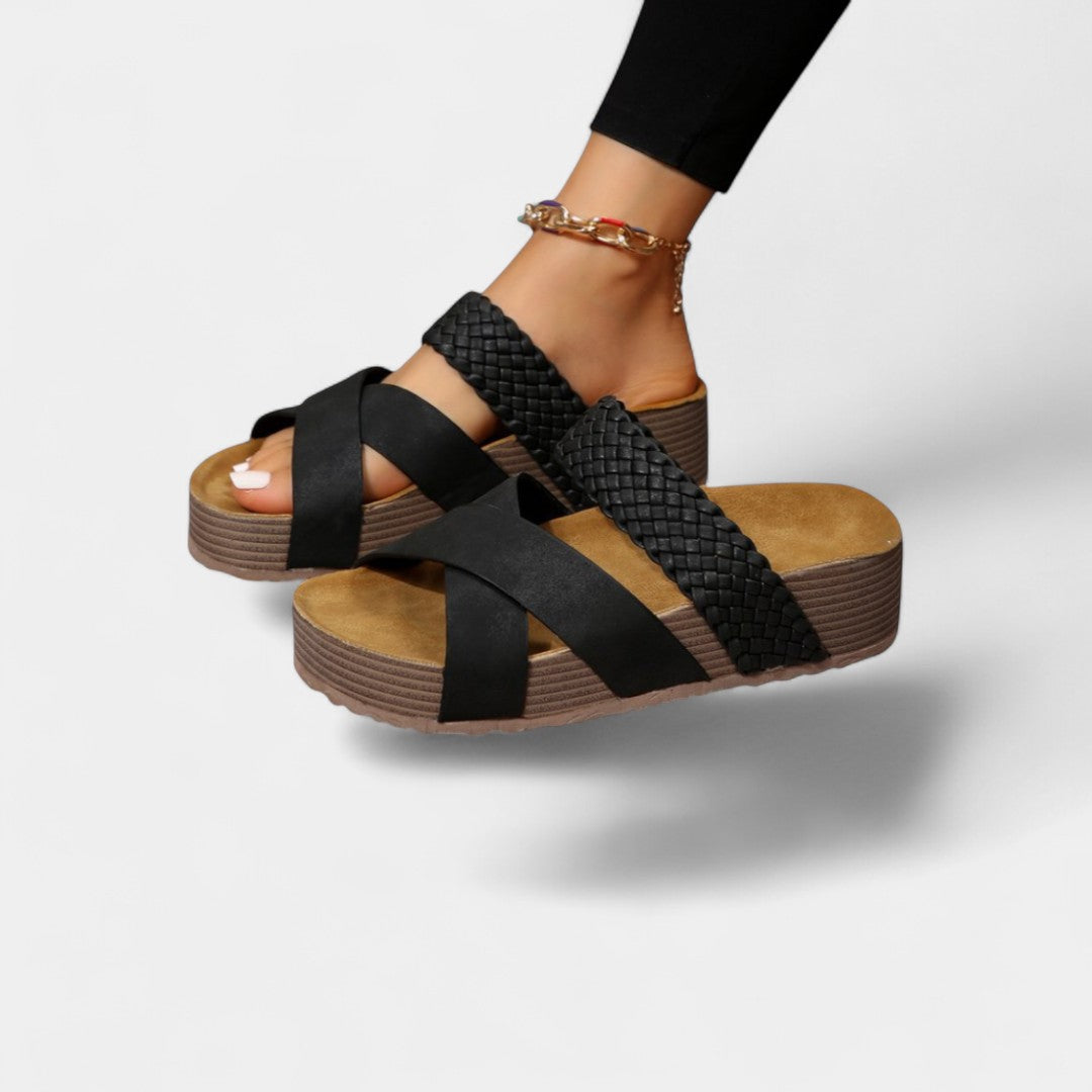 CRISTINA | Sandale slip-on cu toc jos