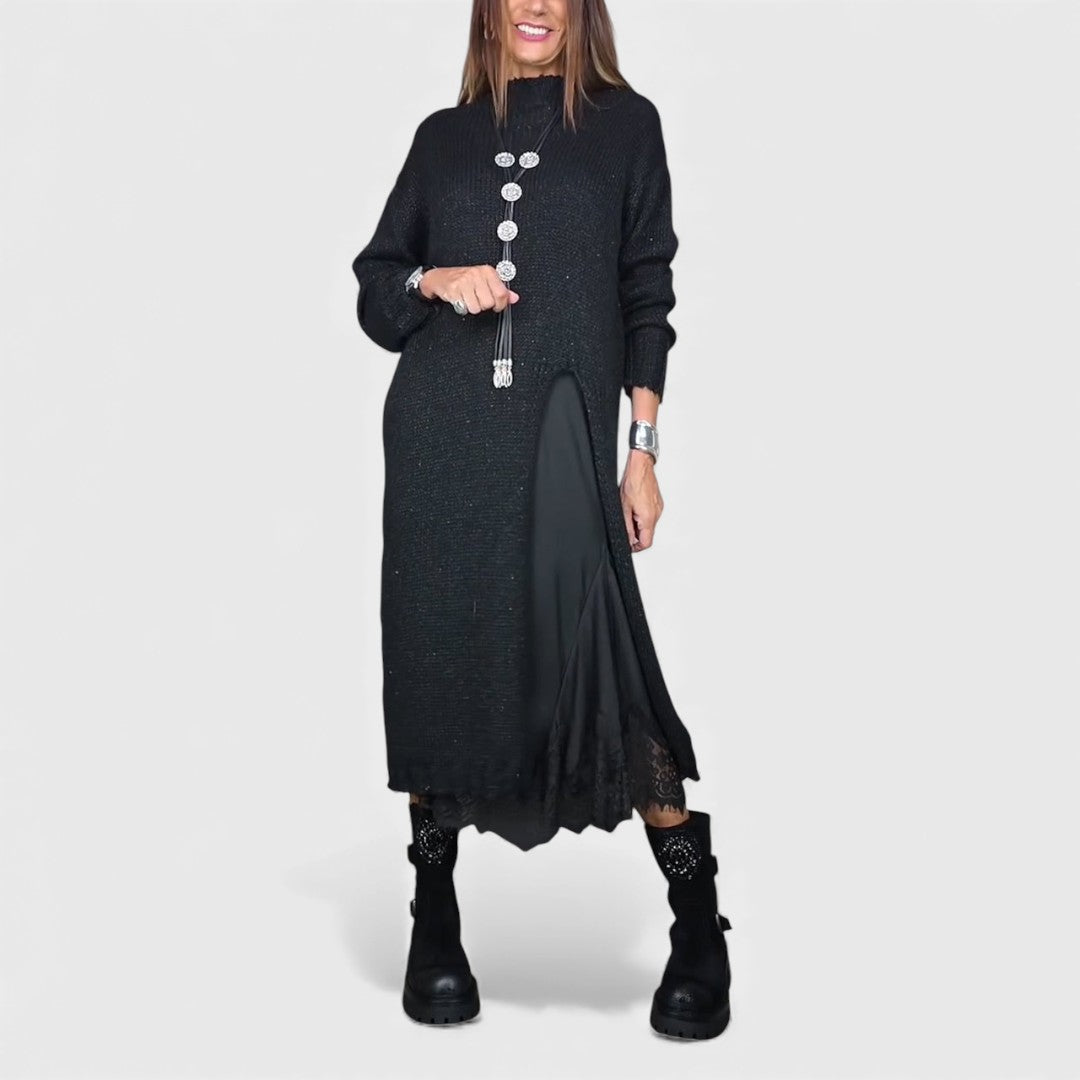 LENA | Set tricotat cu rochie fluidă