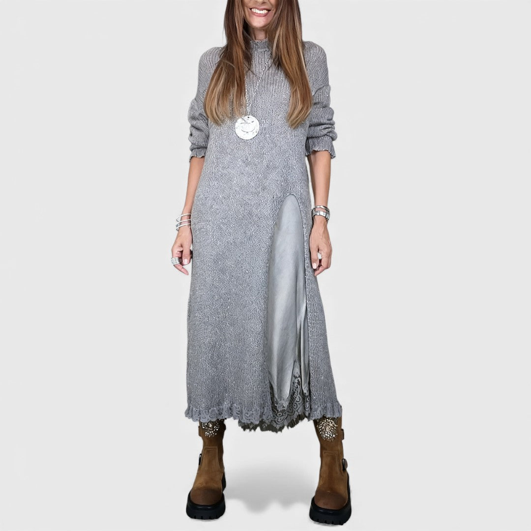 LENA | Set tricotat cu rochie fluidă